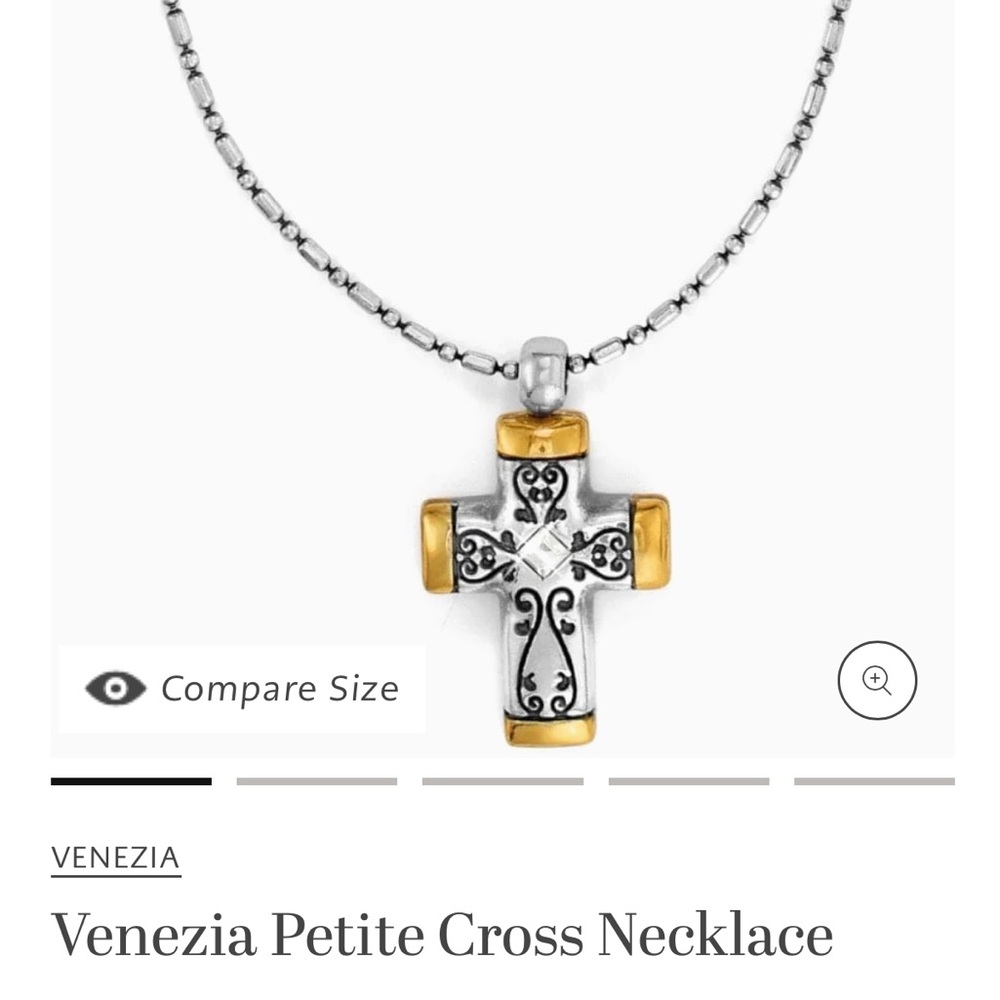Brighton Silver and Gold Cross Necklace
